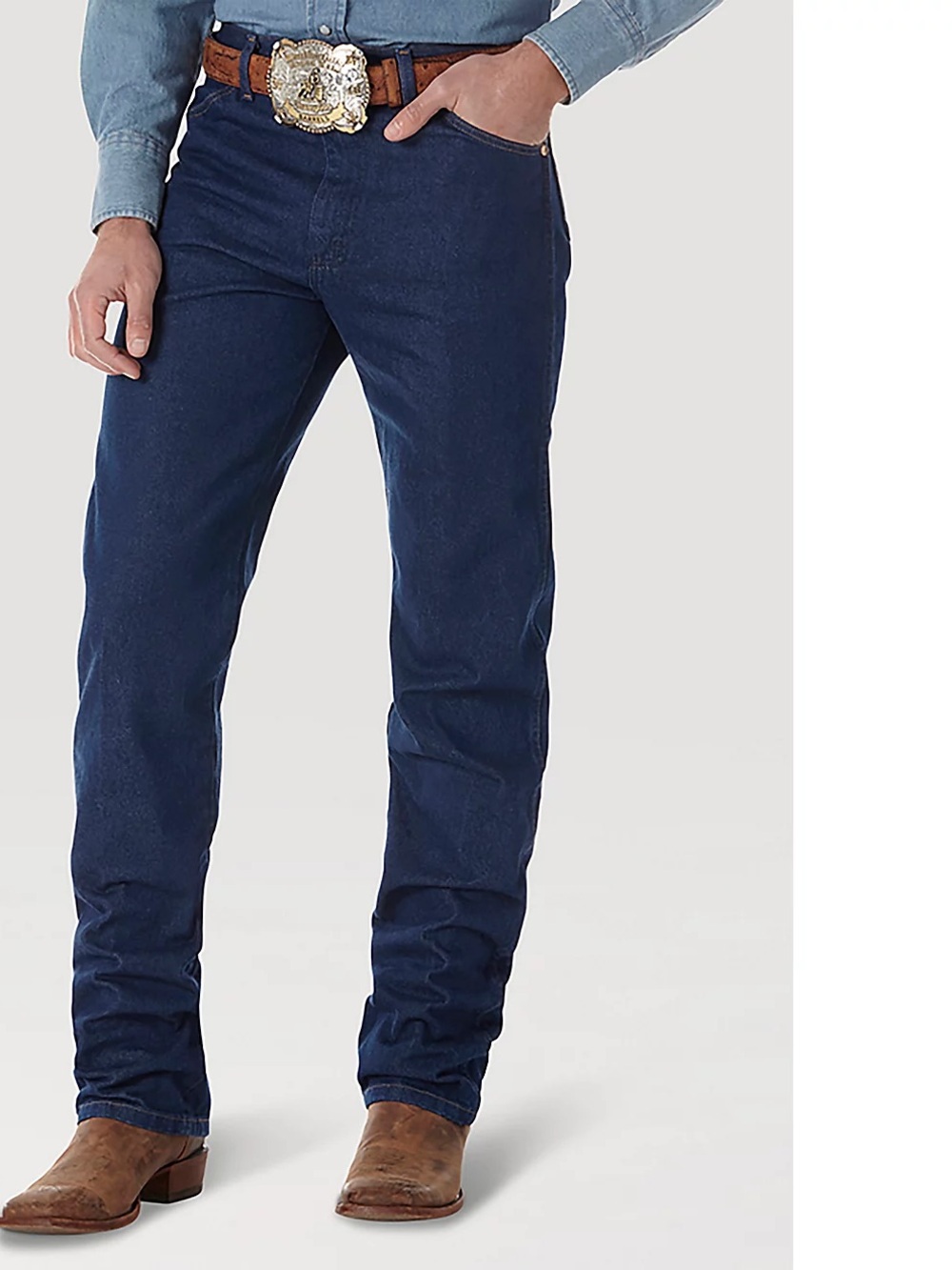 Wrangler Men's Dark Blue Straight Fit Jeans, W33